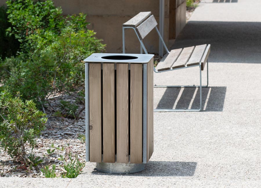 Corbeille Aubépine conçue et fabriquée par Aréa mobilier urbain