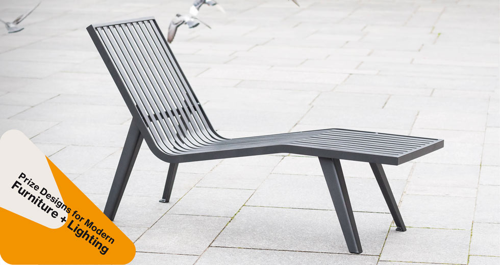 Chaise longue Michigan conçue et fabriquée par aréa mobilier urbain